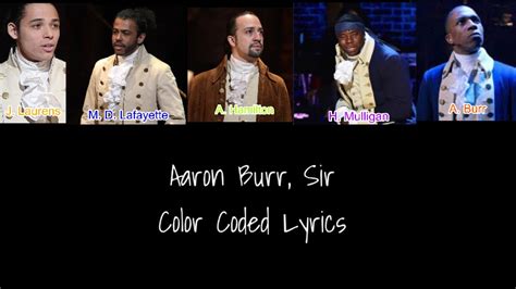 Aaron Burr Lyrics ★ Hamilton Musical.